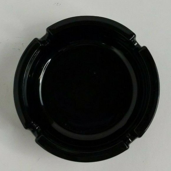 Al Capone No Comment Ashtray Heavy Black Glass - Picture 3 of 4